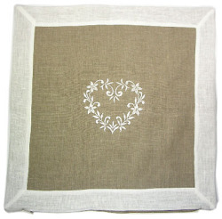Linen cushion cover 45 x 45 cm (Linen DECO. natural / white) - Click Image to Close